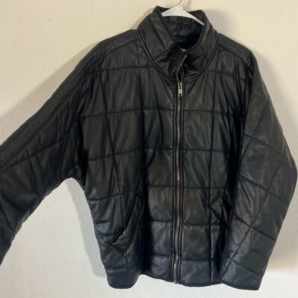 Free People Dolman Vegan Leather Quilted Jacket - Picture 6 of 13